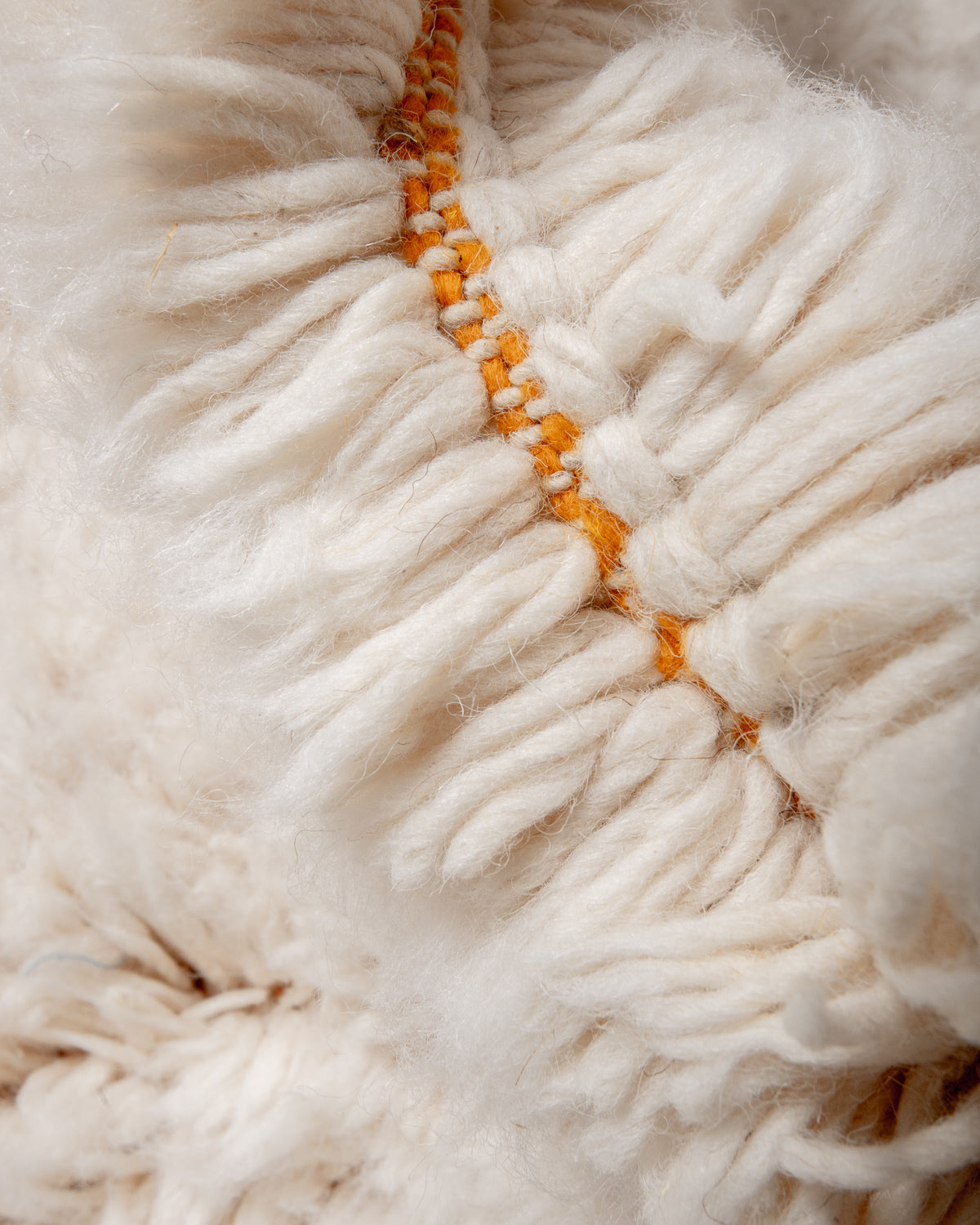Modern, designer, handcrafted Berber rug from Morocco. Beniourain carpet with beautiful colours and patterns and fluffy wool texture.